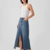 Denim-maxi-skjørt