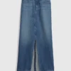 Denim-maxi-skjørt