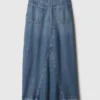 Denim-maxi-skjørt