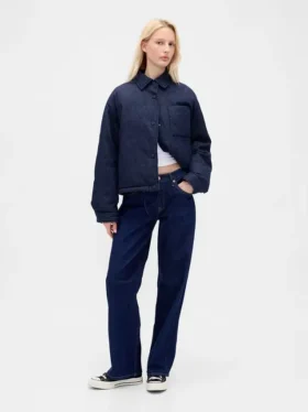 Denim-pufferjakke