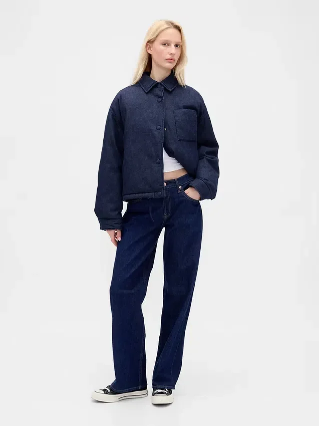 Denim-pufferjakke