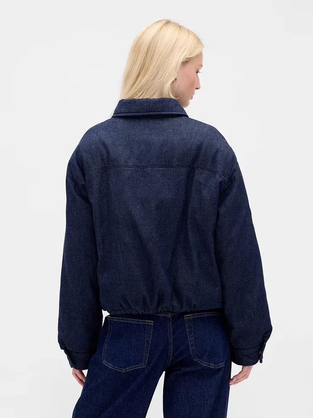 Denim-pufferjakke