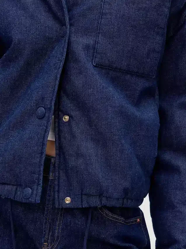 Denim-pufferjakke
