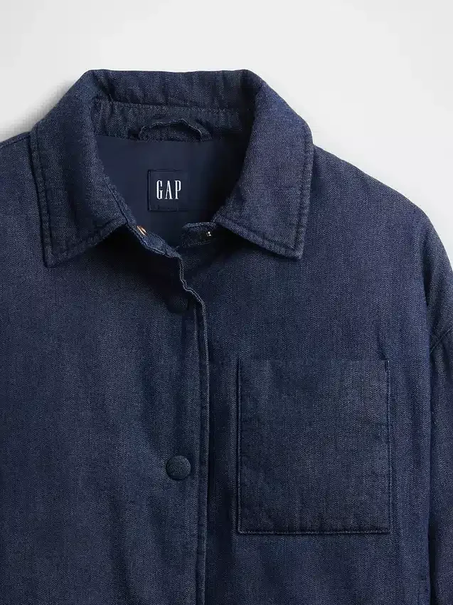 Denim-pufferjakke