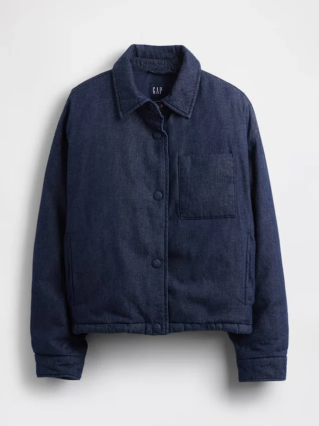 Denim-pufferjakke