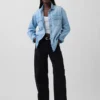 Denim-skjortejakke i western-stil