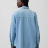 Denim-skjortejakke i western-stil