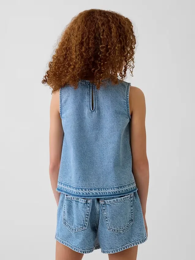Denim-tanktop for barn