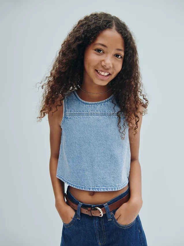 Denim-tanktop for barn