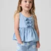 Denim-tanktop med sløyfe for Baby og Småbarn