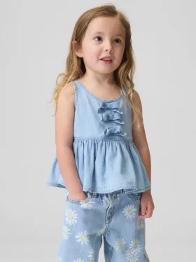 Denim-tanktop med sløyfe for Baby og Småbarn