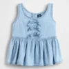 Denim-tanktop med sløyfe for Baby og Småbarn