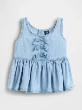 Denim-tanktop med sløyfe for Baby og Småbarn