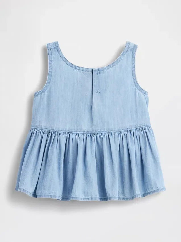 Denim-tanktop med sløyfe for Baby og Småbarn