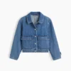 Denimjakke med påsydde lommer for barn