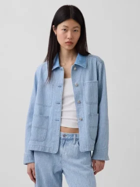 Denimjakke med striper