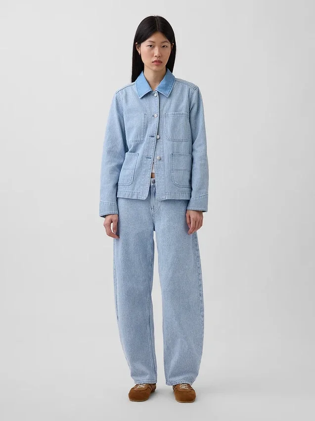Denimjakke med striper