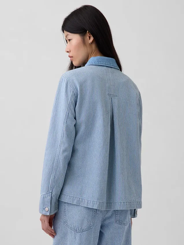 Denimjakke med striper