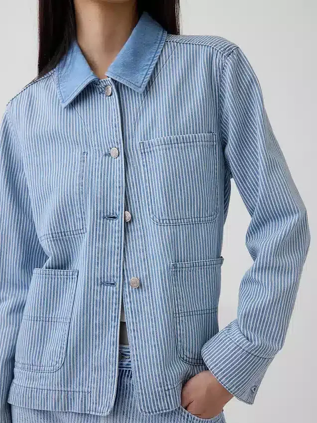 Denimjakke med striper
