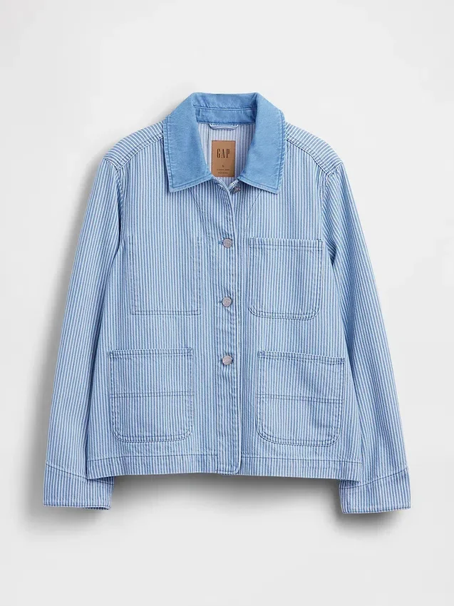 Denimjakke med striper