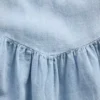 Denimkjole med flutter-ermer og sweetheart-utringning