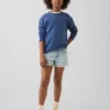 Denimshorts med lav midje og vid benbredde for barn