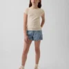 Denimshorts med lav midje og vid benbredde for barn