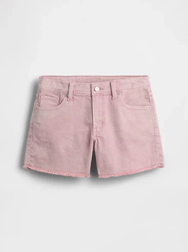 Denimshorts med lav midje og vid benbredde for barn