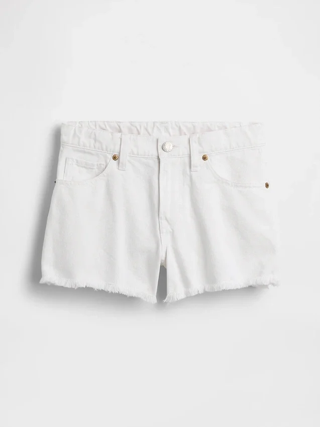 Denimshorts med lav midje og vid benbredde for barn