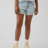 Denimshorts med lav midje og vid benbredde for barn
