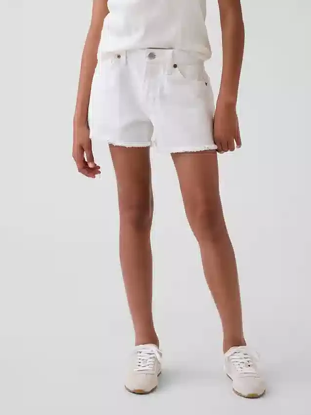 Denimshorts med lav midje og vid benbredde for barn