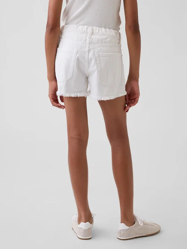 Denimshorts med lav midje og vid benbredde for barn