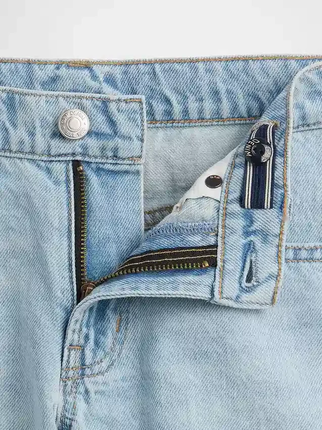 Denimshorts med lav midje og vid benbredde for barn