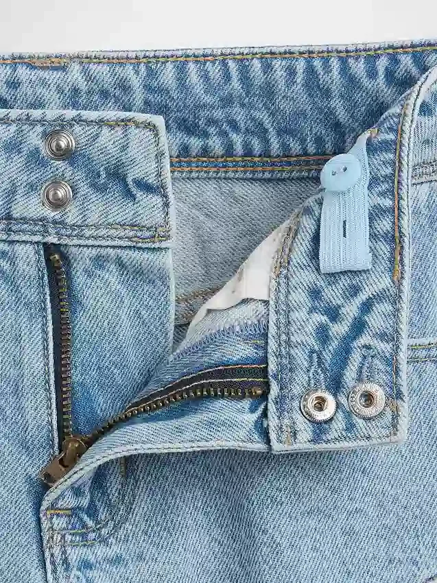 Denimshorts med lav midje og vid benbredde for barn