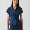 Denimskjorte med kappeærmer