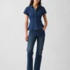 Denimskjorte med kappeærmer