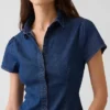 Denimskjorte med kappeærmer