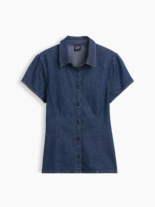 Denimskjorte med kappeærmer