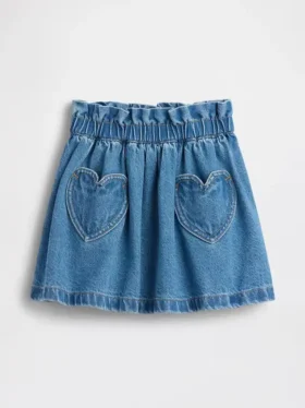 Denimskjørt med hjerteformede lommer for Baby og Småbarn