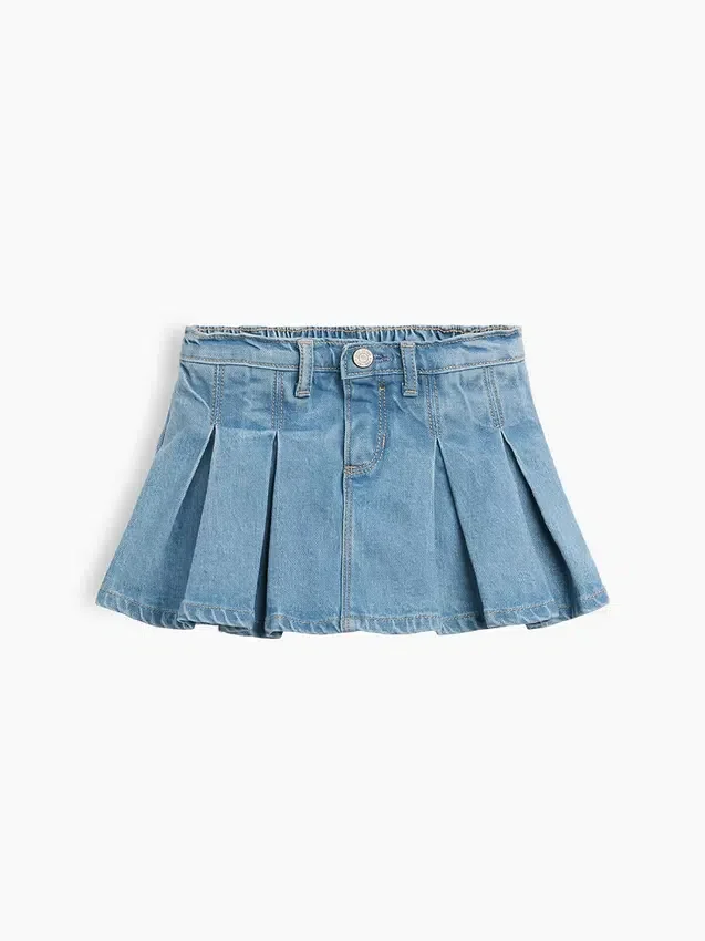 Denimskjørt med plissering for Baby og Småbarn