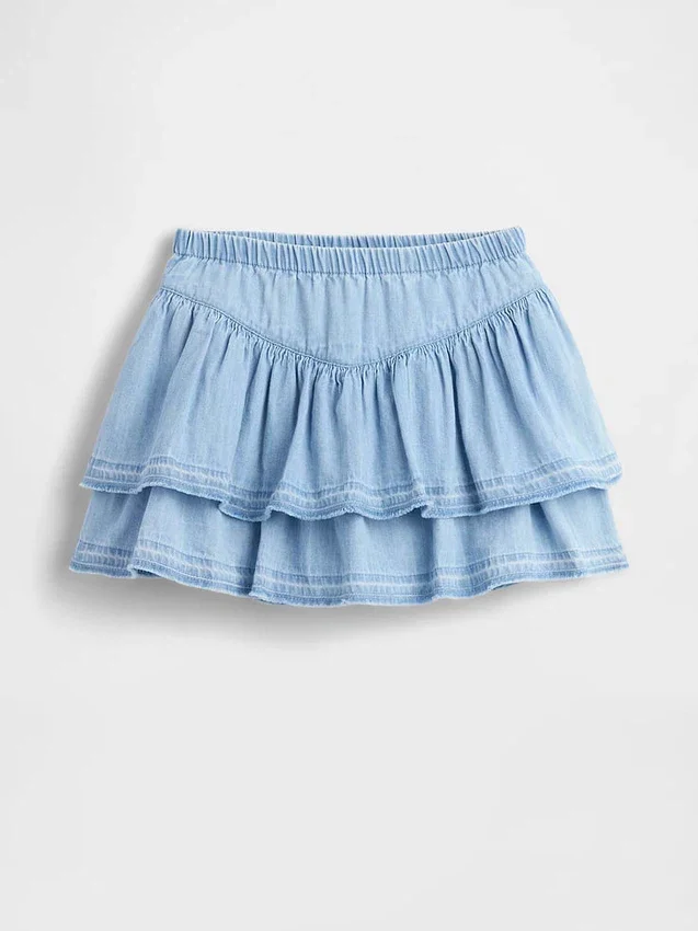 Denimskjørt med volanger for Baby og Småbarn