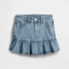 Denimskjørt med volanger for barn