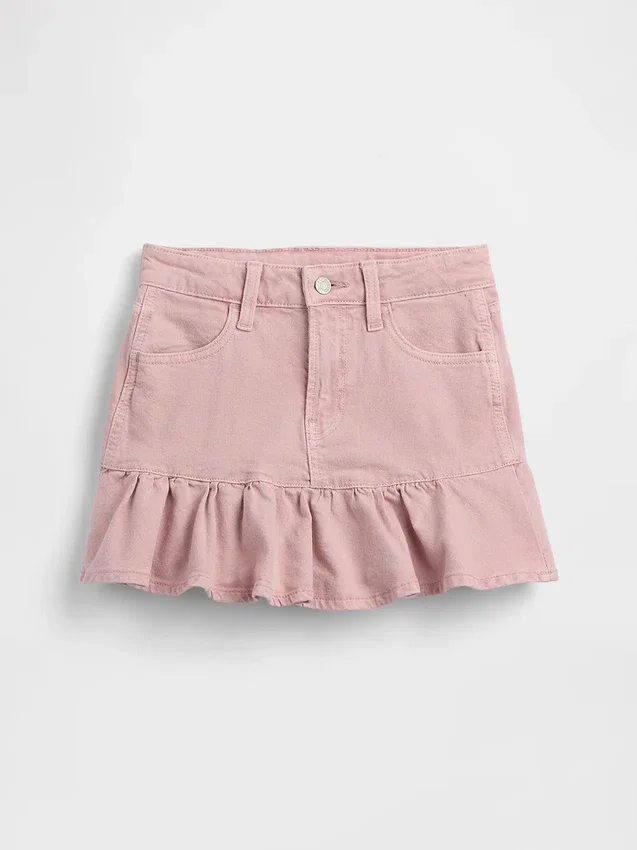 Denimskjørt med volanger for barn