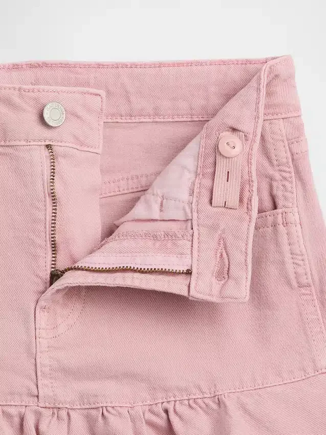 Denimskjørt med volanger for barn