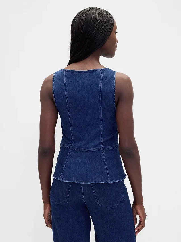 Denimvest med glidelås