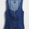 Denimvest med glidelås