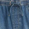 Dolphin-shorts i denim med høy midje for barn