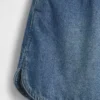 Dolphin-shorts i denim med høy midje for barn
