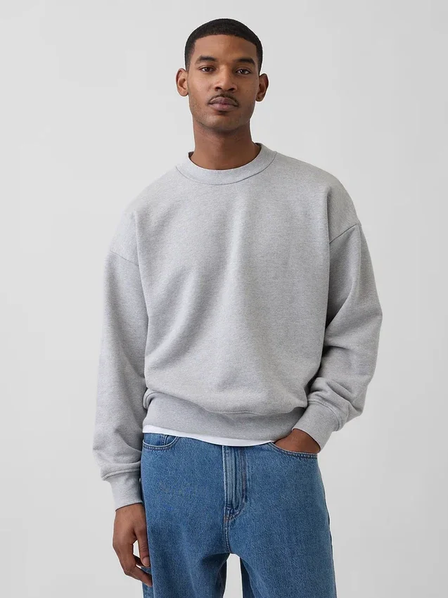 Ekstra tykk sweatshirt i fransk frotté