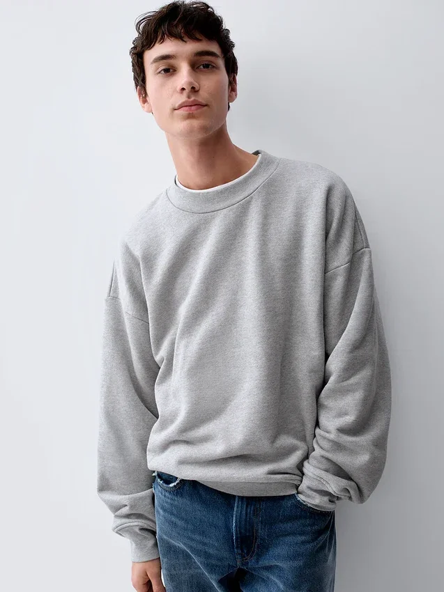 Ekstra tykk sweatshirt i fransk frotté